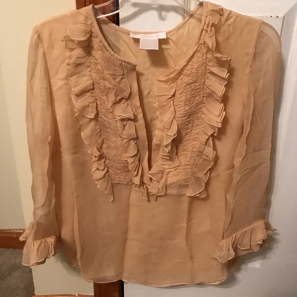 Chloe peasant blouse silk rare! Sz small
